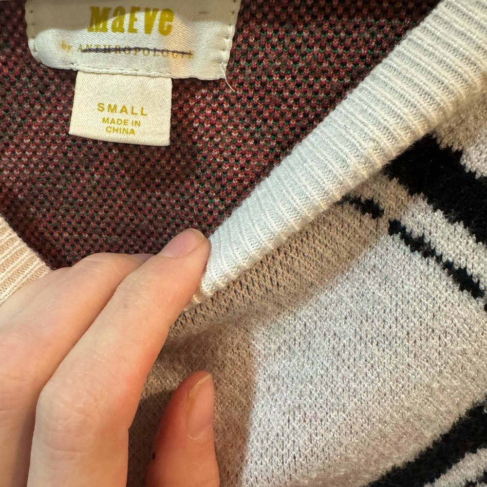 Maeve Floral Crew Neck Sweater - Cream and Red - Picture 2 of 3